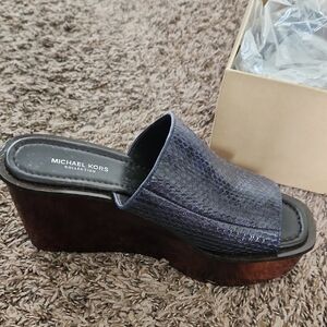 Michael Kors Black Wedge Slip-On Shoes